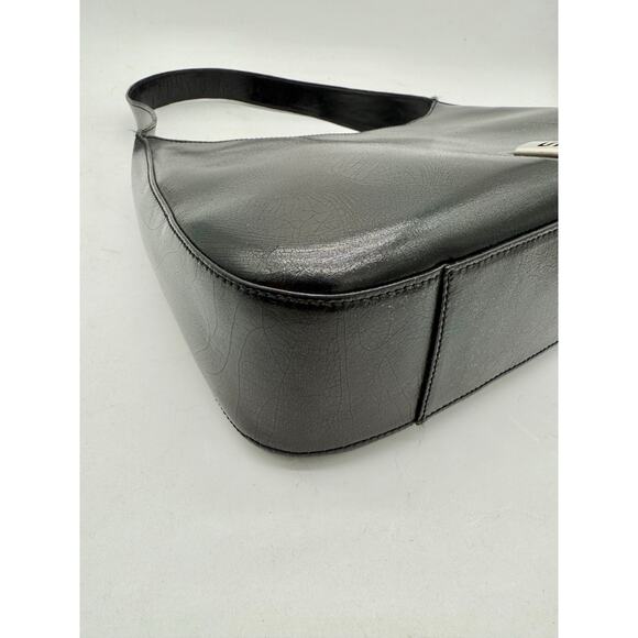 Sonia Rykiel Black Leather Shoulder Bag SR Logo Vintage Y2K Baguette Style Purse - Picture 3 of 10